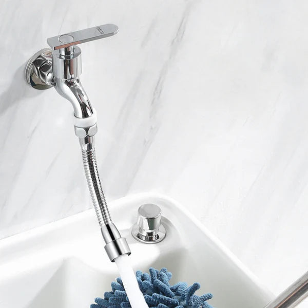 Rallonge de robinet rotatif flexible aérateur d'eau - Argenté