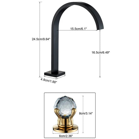 Robinet salle de bain lavabo poignées déportées chics - Doré - Laiton