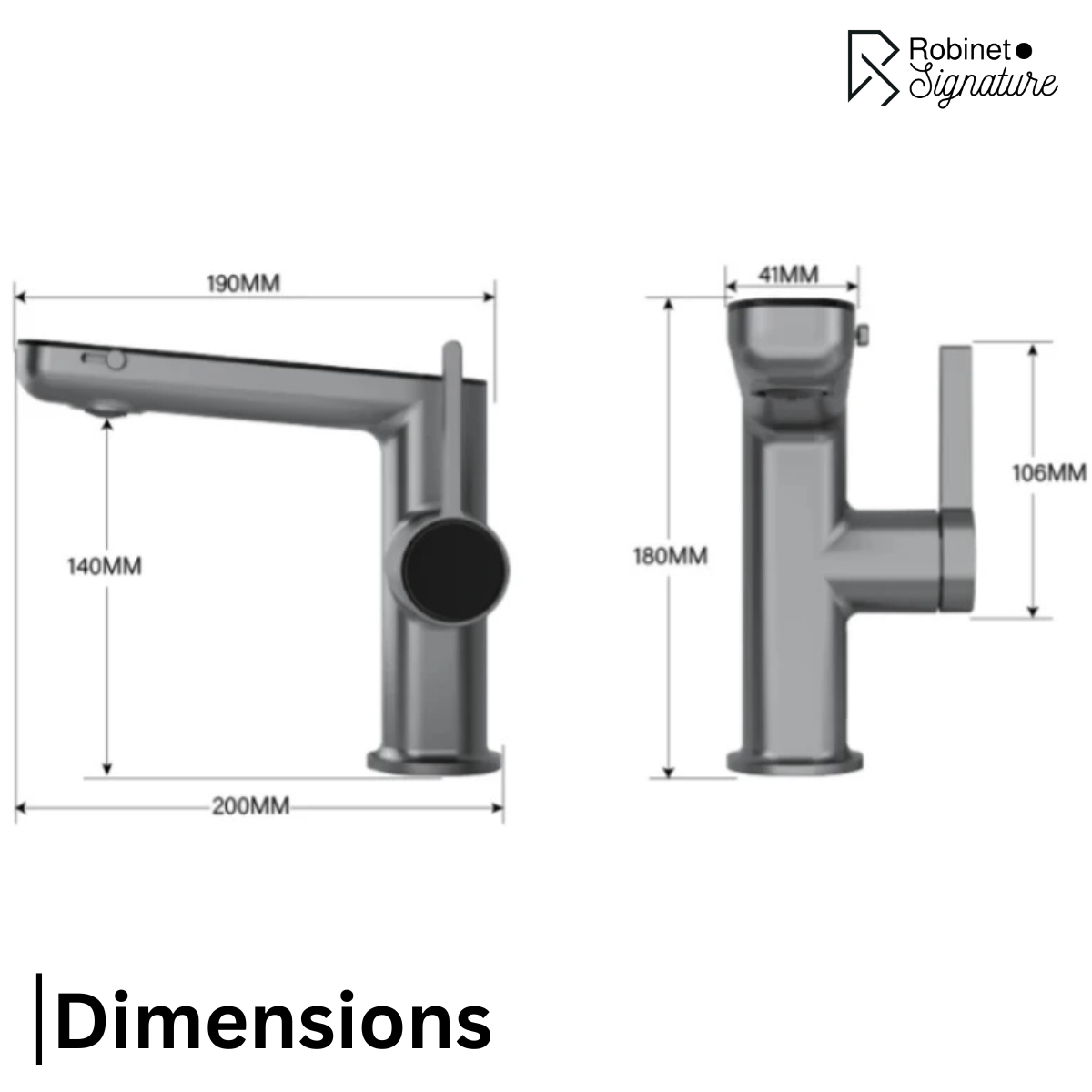 Robinet mitigeur salle de bain lavabo fontaine température numérique - Argenté