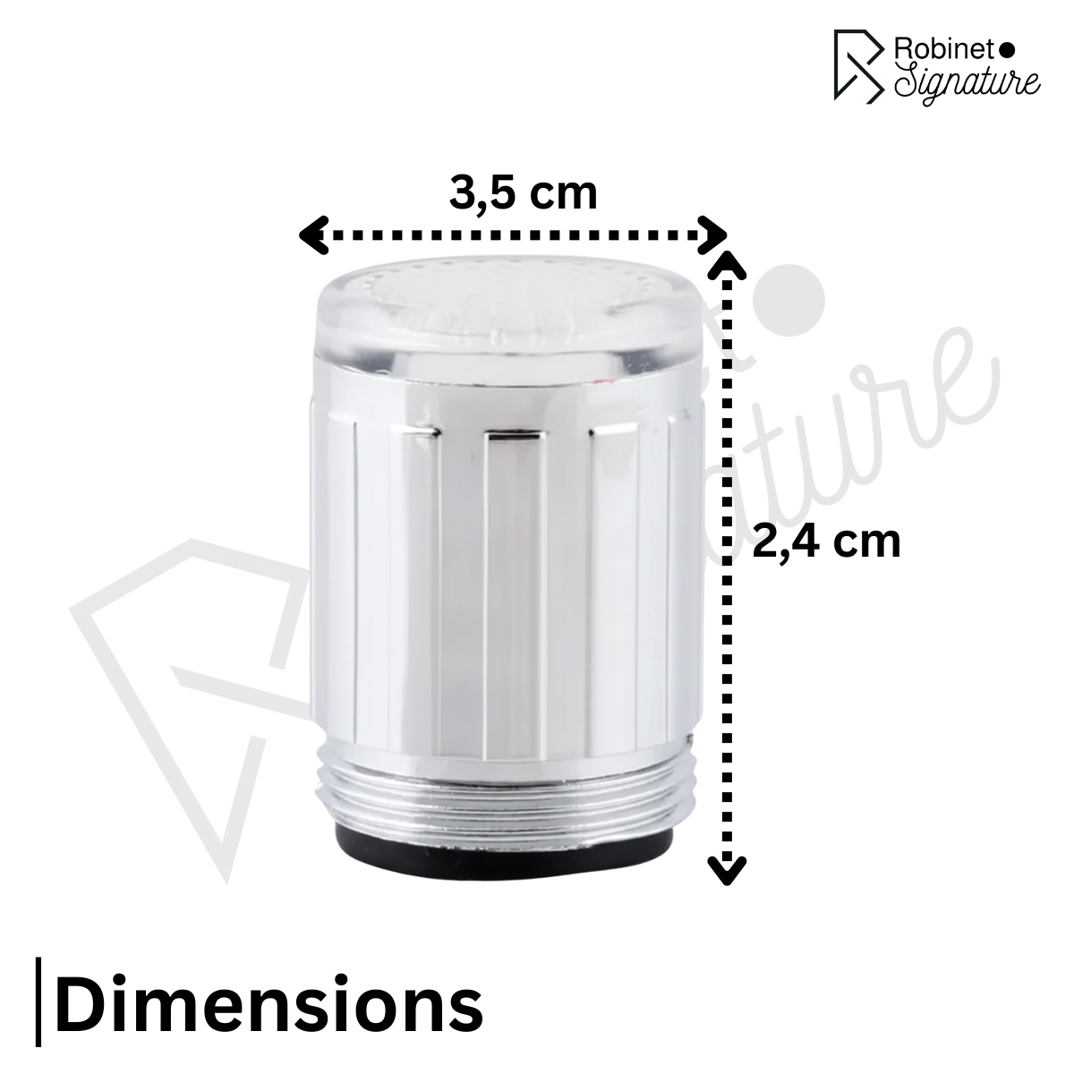 Tête de robinet mousseur led couleur changement température - Argenté