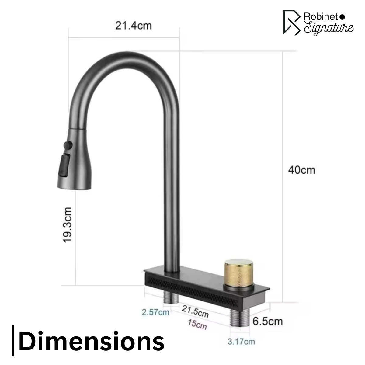 Robinet mitigeur évier cuisine cascade douchette multijet - Noir