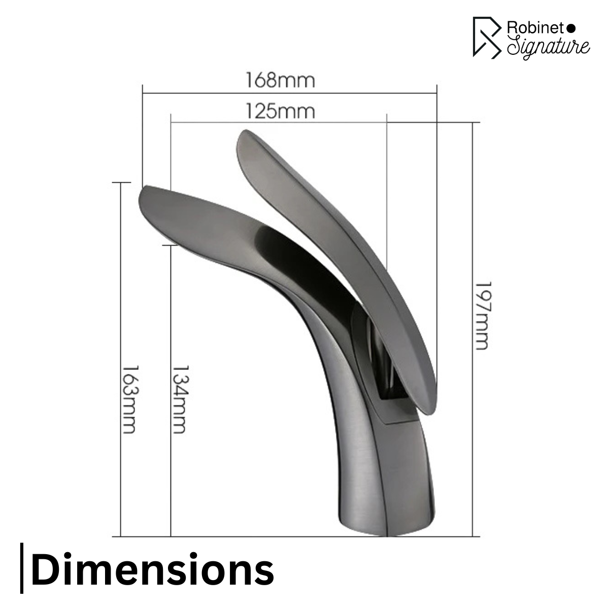 Robinet mitigeur lavabo salle de bain design arrondi - Blanc - Laiton