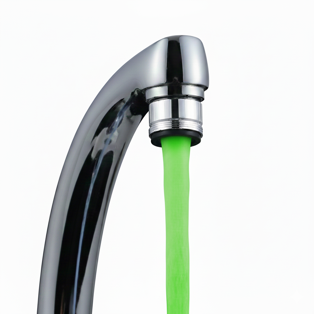 Tête de robinet mousseur led couleur changement température - Argenté