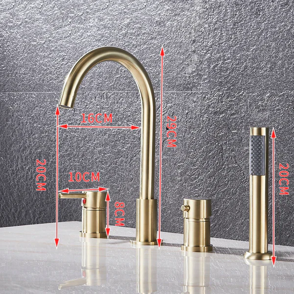 Robinet baignoire encastrable douchette - Argenté - Laiton