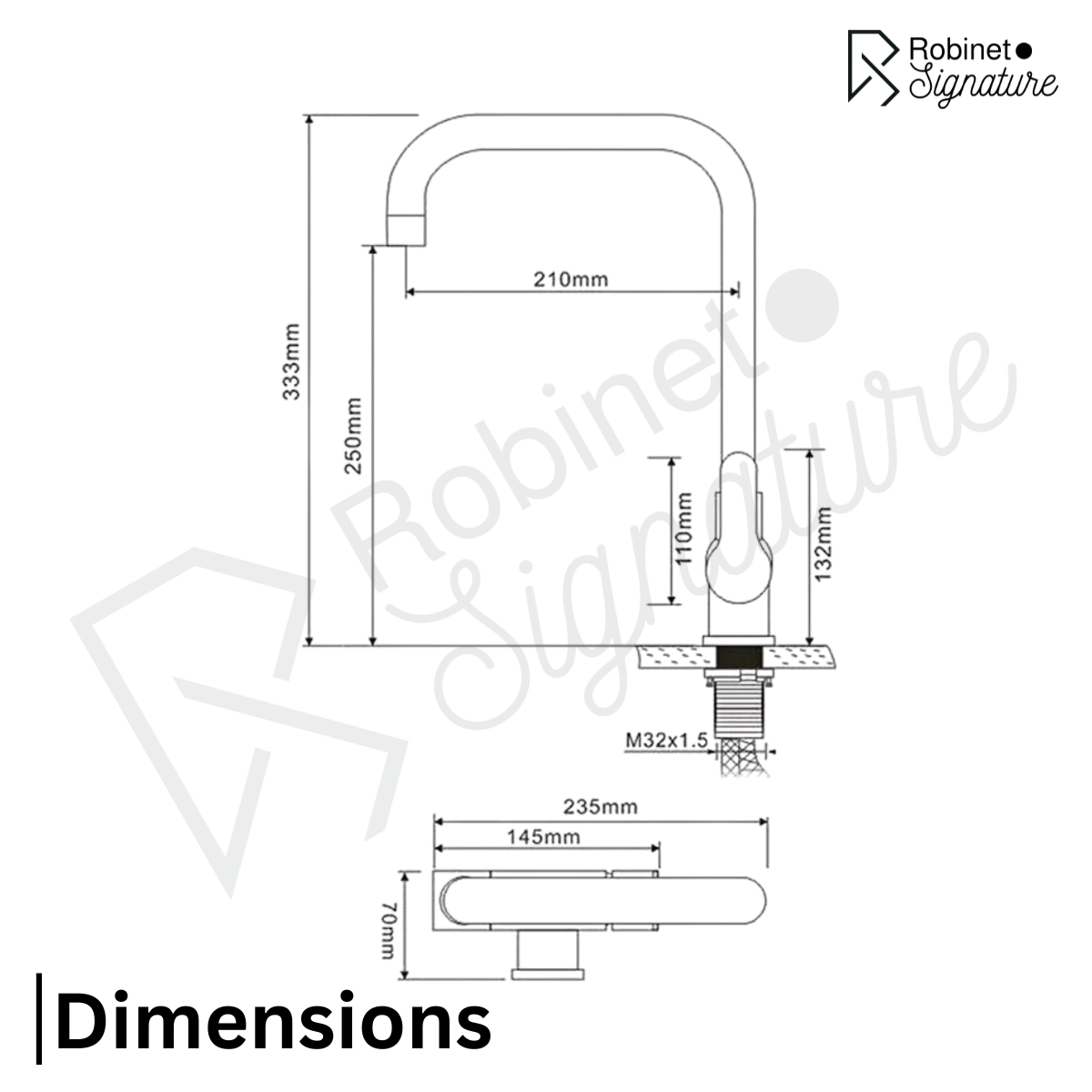 Mitigeur Robinet cuisine rabattable doré col de cygne