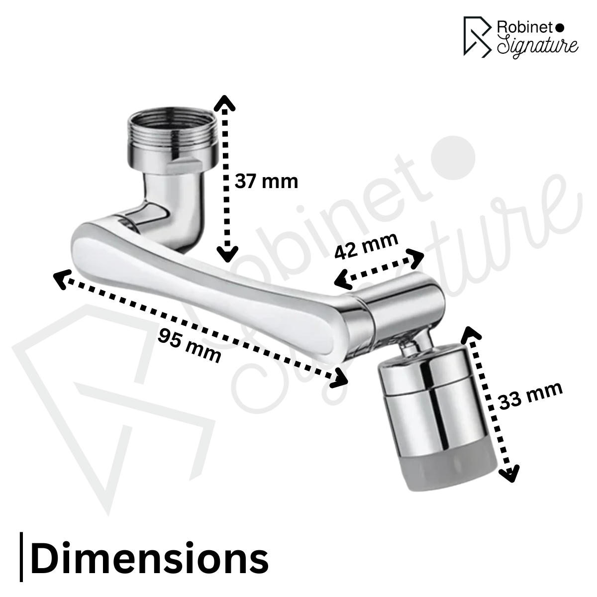 Rallonge de robinet pivotant - argenté - Acier inoxydable