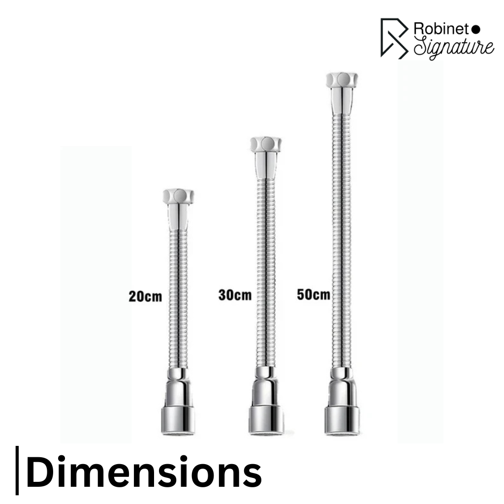 Rallonge de robinet rotatif flexible aérateur d'eau - Argenté