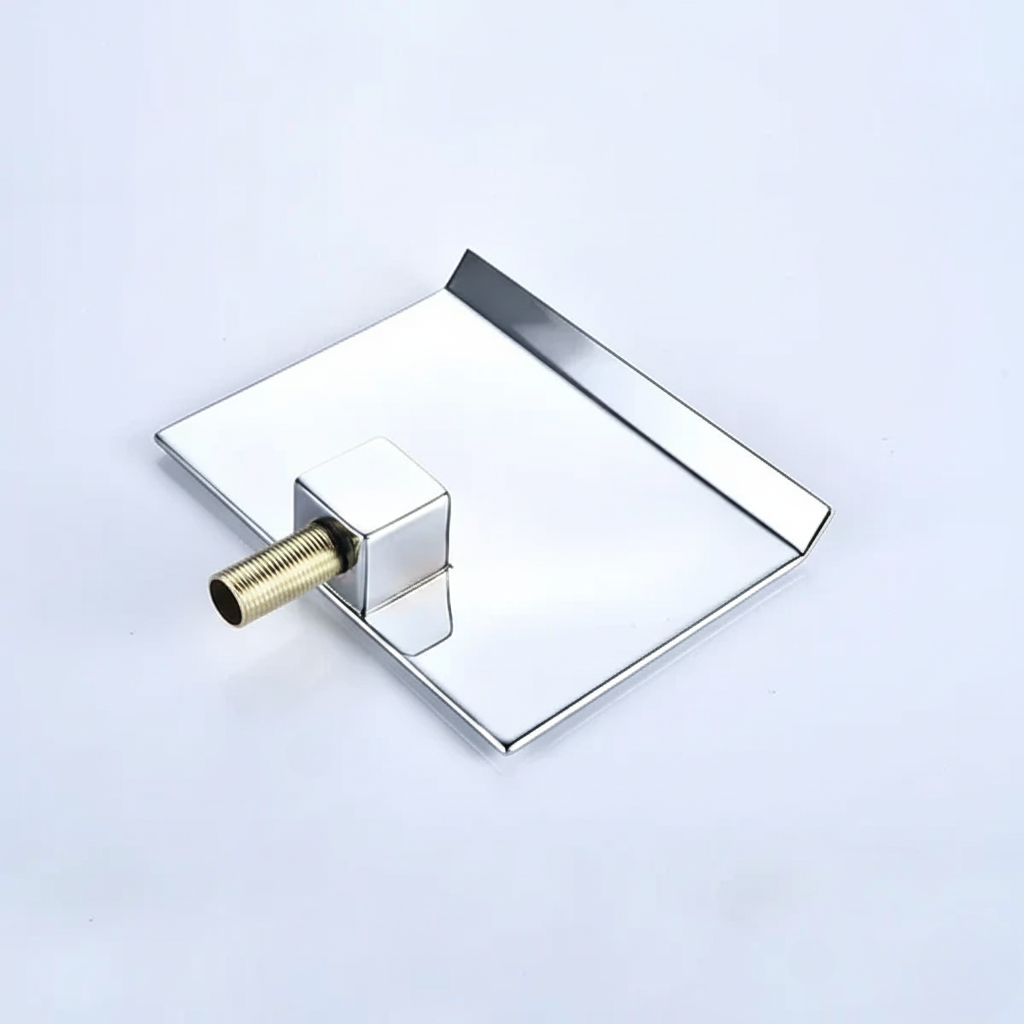 Robinet mitigeur lavabo salle de bain mural encastrable cascade - Argenté - Laiton