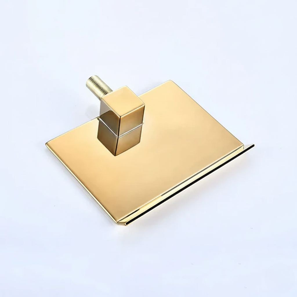 Robinet mitigeur lavabo salle de bain mural encastrable cascade - Doré - Laiton