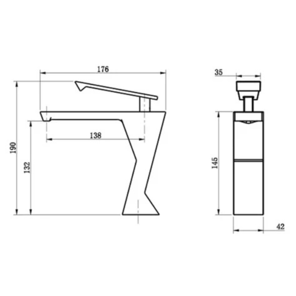 Robinet mitigeur lavabo salle de bain design géométrique - Argenté - Laiton