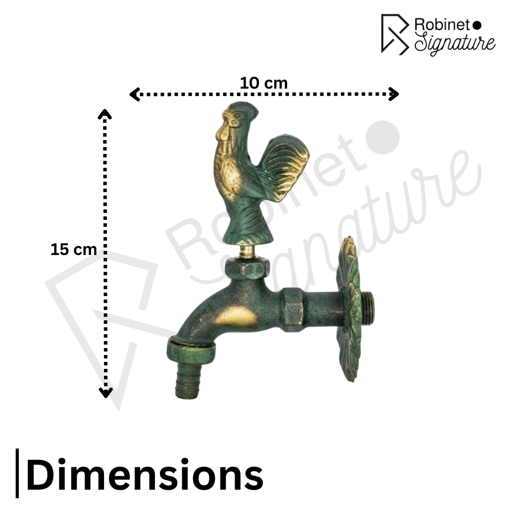 Robinet extérieur de jardin rétro fleur animaux - Vert