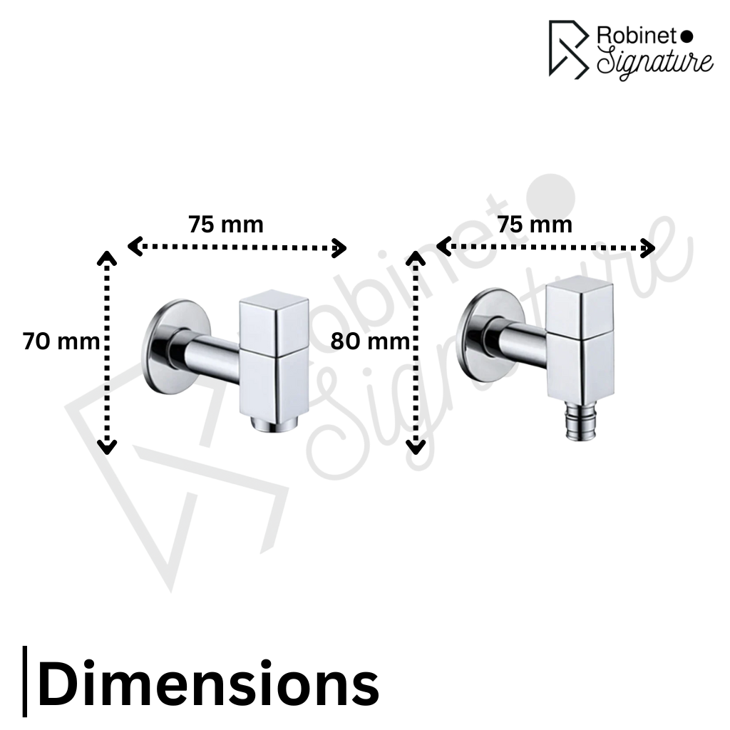 Robinet extérieur de jardin moderne cubique mural - Argenté - Laiton