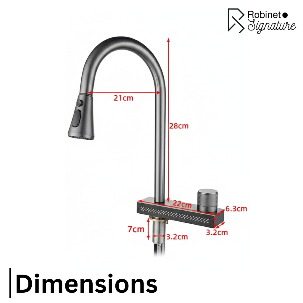 Robinet mitigeur évier cuisine cascade douchette multijet - Argenté