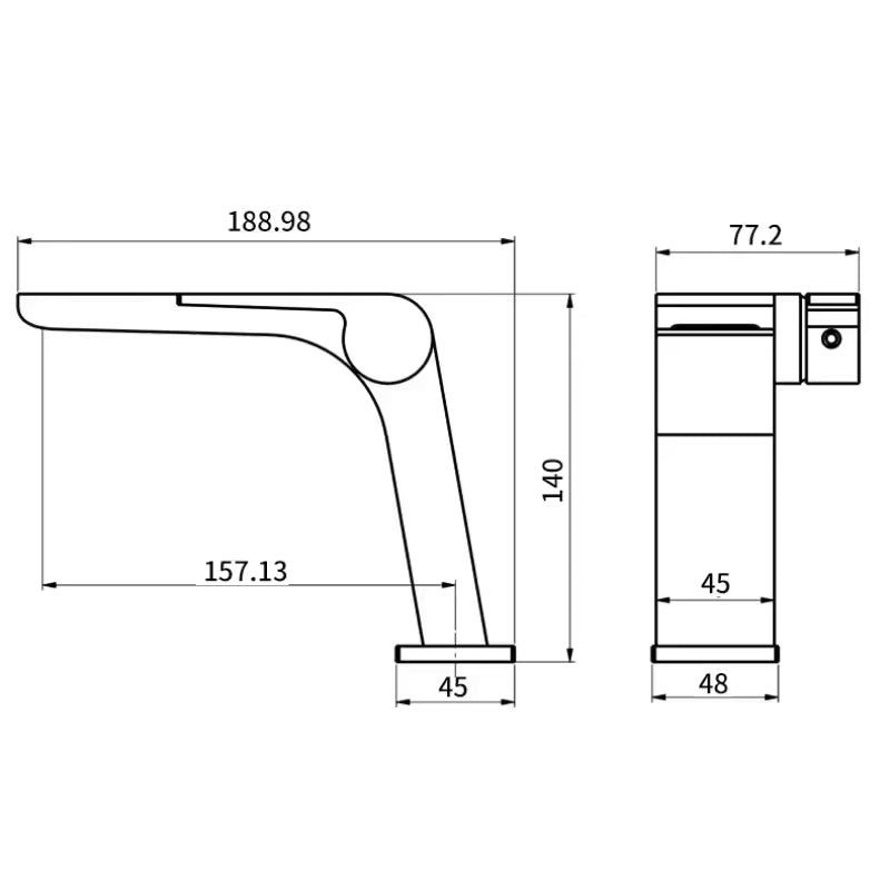 Robinet mitigeur moderne salle de bain lavabo - Argenté - Laiton