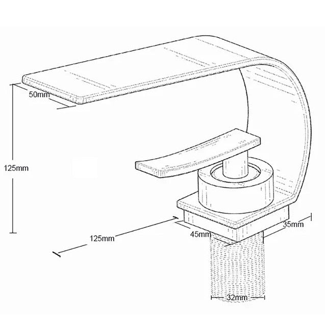 Robinet mitigeur lavabo salle de bain plat incurvé - Blanc