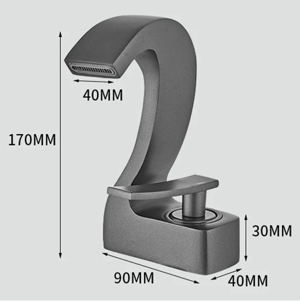 Robinet mitigeur lavabo salle de bain cygne design - Argenté