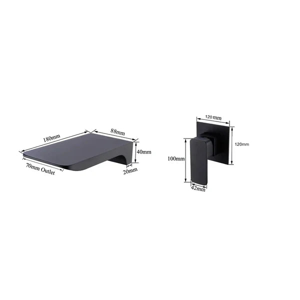 Robinet mitigeur salle de bain lavabo encastrable mural cascade - Doré - Laiton