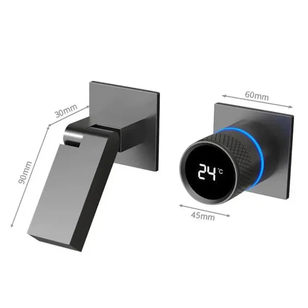 Robinet mitigeur salle de bain lavabo mural encastrable pivotant - Doré - Laiton