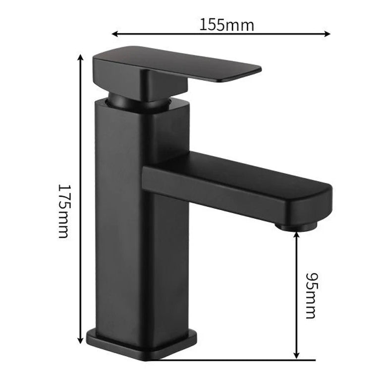Robinet mitigeur lavabo salle de bain carré - Noir mat