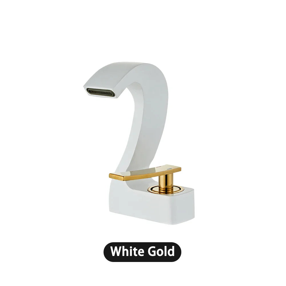 Robinet mitigeur lavabo salle de bain cygne design - Noir