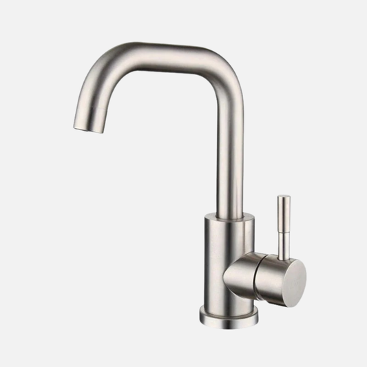 Mitigeur Robinet lavabo acier brossé CYGNE rectangulaire