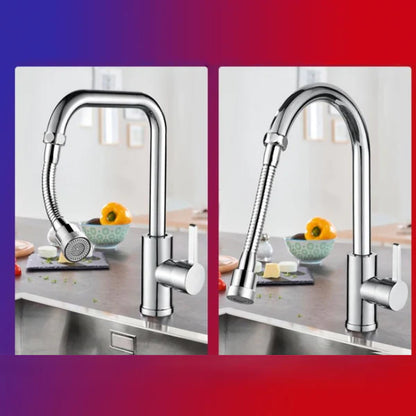 Rallonge de robinet rotatif flexible aérateur d'eau - Argenté