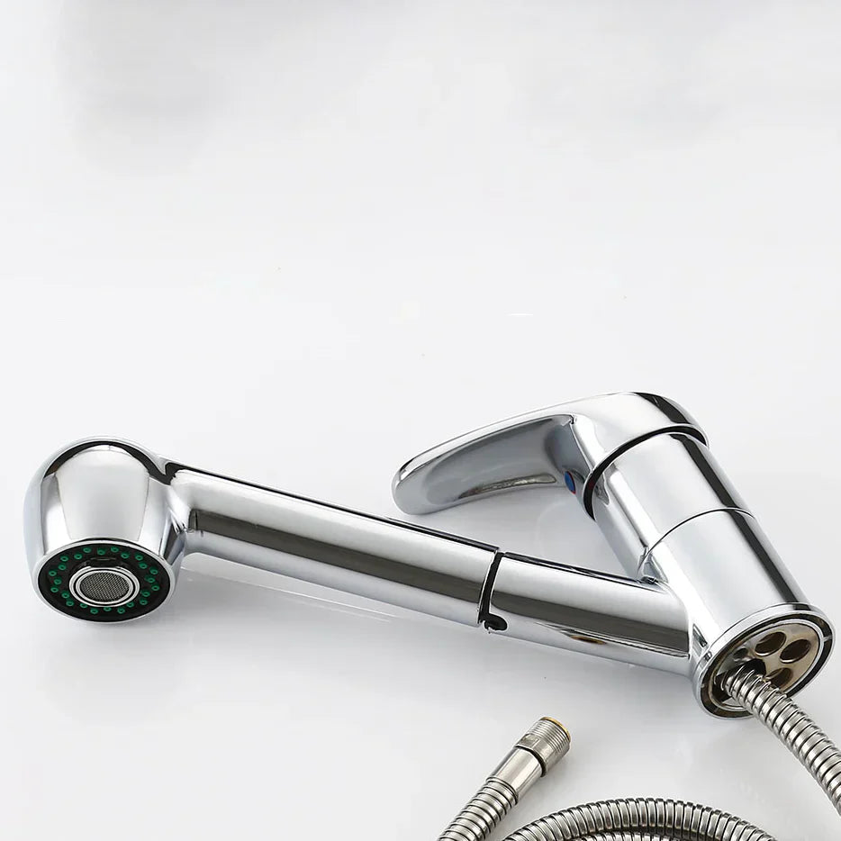 Robinet mitigeur cuisine évier flexible multijet - Argenté - Laiton