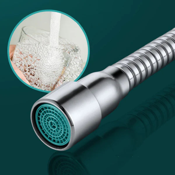 Rallonge de robinet rotatif flexible aérateur d'eau - Argenté