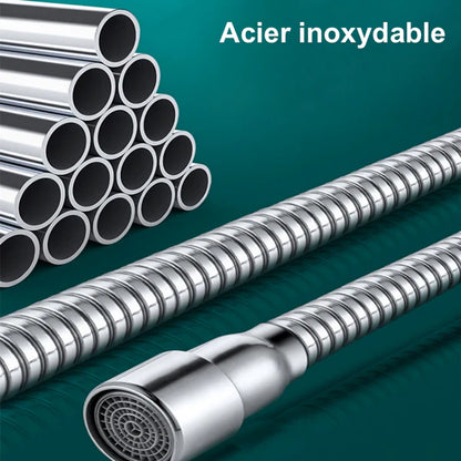 Rallonge de robinet rotatif flexible aérateur d'eau - Argenté