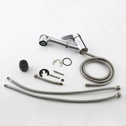 Robinet mitigeur cuisine évier flexible multijet - Argenté - Laiton