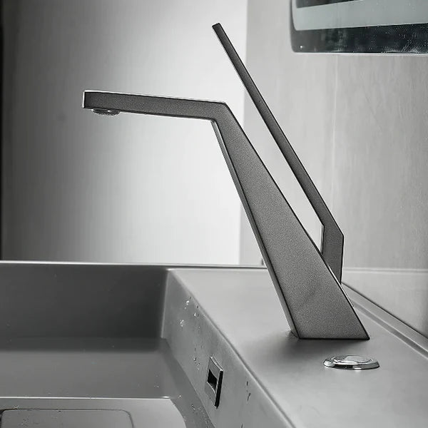 Robinet mitigeur salle de bain lavabo design contemporain - Argenté