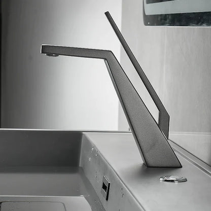 Robinet mitigeur salle de bain lavabo design contemporain - Argenté