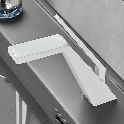 Robinet mitigeur salle de bain lavabo design contemporain - Blanc