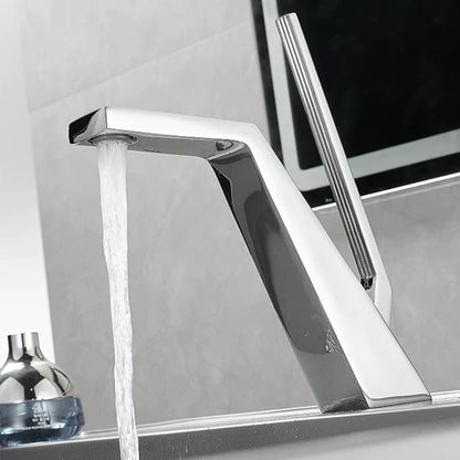 Robinet mitigeur salle de bain lavabo design contemporain - Argenté
