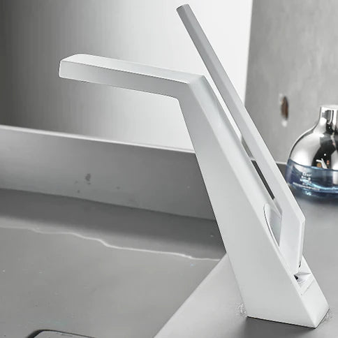 Robinet mitigeur salle de bain lavabo design contemporain - Blanc
