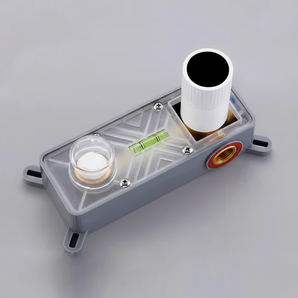 Robinet mitigeur salle de bain lavabo mural encastrable pivotant - Blanc - Laiton