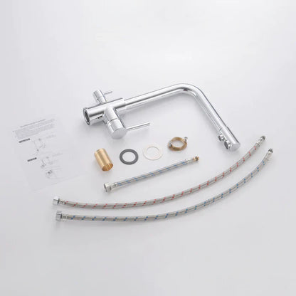 Robinet mitigeur cuisine évier purificateur d’eau 3 voies - Argenté - Laiton