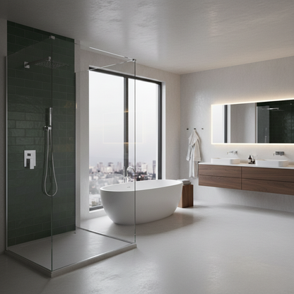 Robinet mitigeur salle de bain colonne de douche douchette - Argenté - Laiton