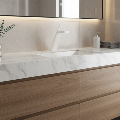 Robinet mitigeur salle de bain lavabo design contemporain - Blanc