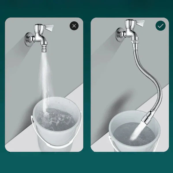 Rallonge de robinet rotatif flexible aérateur d'eau - Argenté