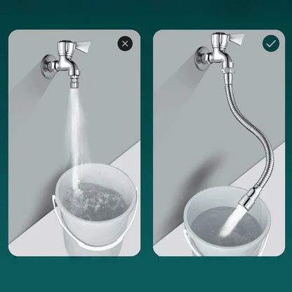 Rallonge de robinet rotatif flexible aérateur d'eau - Argenté