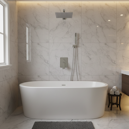 Robinet mitigeur salle de bain colonne de douche douchette - Argenté - Laiton