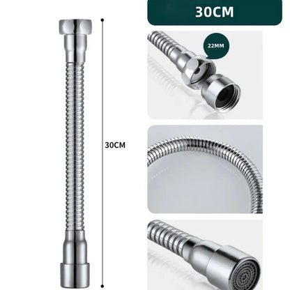 Rallonge de robinet rotatif flexible aérateur d'eau - Argenté