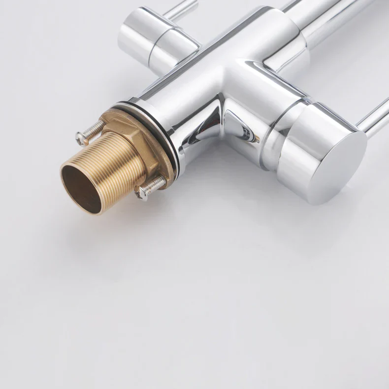 Robinet mitigeur cuisine évier purificateur d’eau 3 voies - Argenté - Laiton