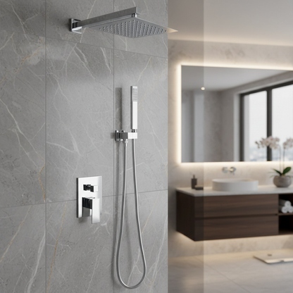 Robinet mitigeur salle de bain colonne de douche douchette - Argenté - Laiton