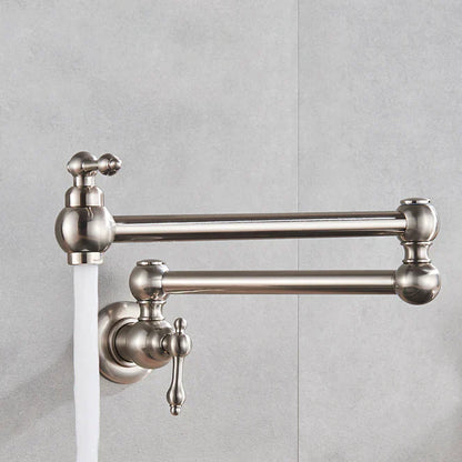 Robinet mitigeur cuisine évier rabattable rétro mural encastrable - Argenté - Laiton (à revoir- img fond gris Argenté Chromé)+img lifestyle