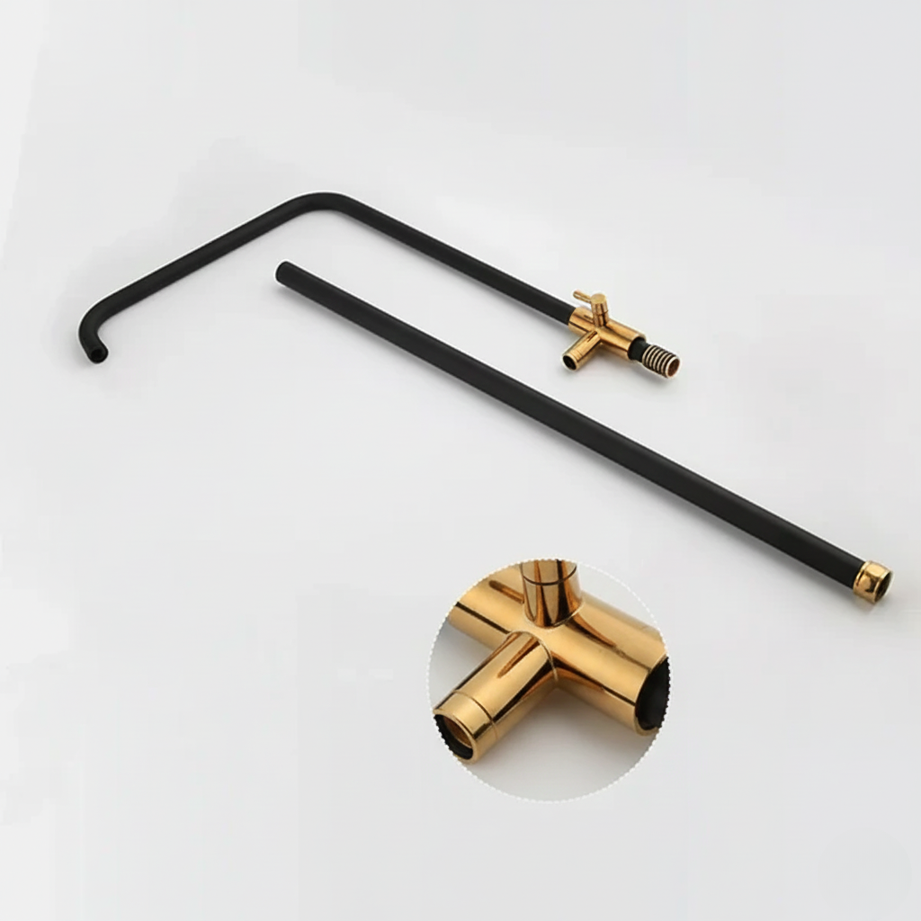 Robinet mitigeur salle de bain baignoire douche - Noir Doré