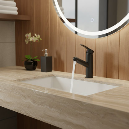 Robinet lavabo salle de bain flexible - Noir mat