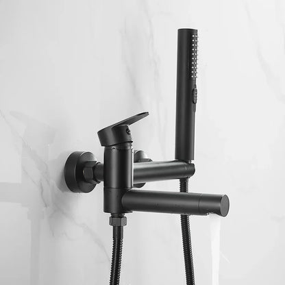 Robinet mitigeur baignoire salle de bain design moderne douchette - Noir - Laiton