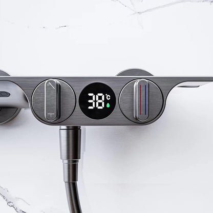 Robinet mitigeur baignoire salle de bain cascade douchette affichage numérique - Argenté - Laiton